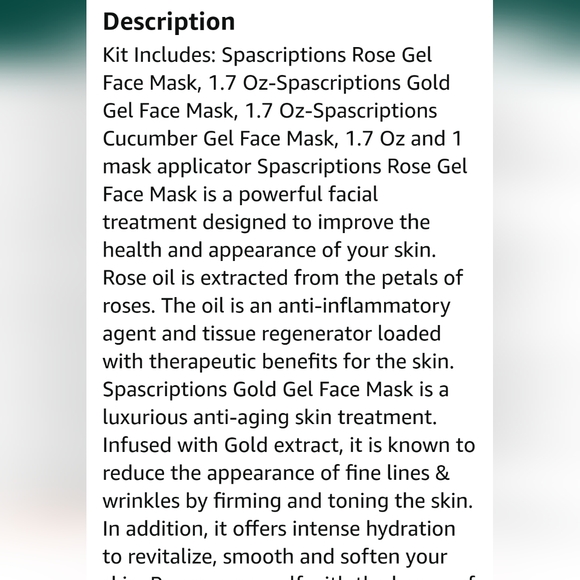 SpaScriptions Gel Face Mask With Applicator - Picture 4 of 10